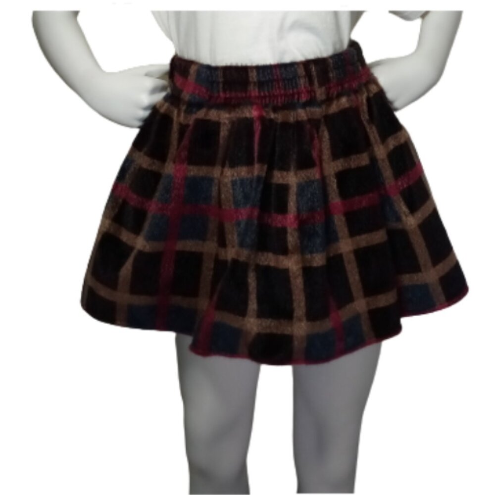 Multicolor Plaid Skirt For Girls